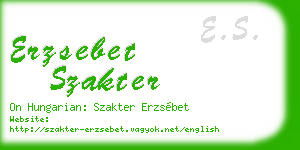erzsebet szakter business card