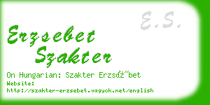 erzsebet szakter business card